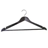 Cintre bois vintage foncé avec barre et encoches 44,5 cm - Cintre chemise - Cintre costume - Lot de 3