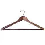 Cintre bois vintage clair avec barre et encoches 44,5 cm - Cintre chemise - Cintre costume - Lot de 3