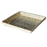 Corbeille bambou carrée naturel 27 x 27 x 3,7 cm, paquet de 10