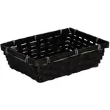 Corbeille bambou rectangulaire noir 24,5 x 17,5 x 7 cm, paquet de 10