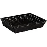 Corbeille bambou rectangulaire noir 36 x 26 x 7 cm, paquet de 10