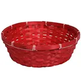 Corbeille bambou ronde rouge ø 30 x 9 cm, paquet de 10