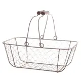 Panier métal rectangulaire marron avec 2 anses 30 x 21 x 12 cm