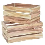 Lot de 2 caisses en bois ajourées