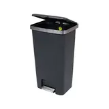 Poubelle à pédale HANA noire 45 L L 37 x P 30,8 x H 65 cm
