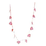 Guirlande de coeurs 160 cm feutrine Rouge / Rose - Déco Saint Valentin