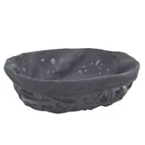 Corbeille osier ovale avec tissu noir 36 x 27 x 10 cm - Panier osier ovale avec tissu