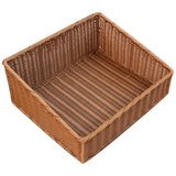 Corbeille manne rectangulaire plastique marron 47 x 40 x 12 cm