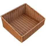 Corbeille manne rectangulaire plastique marron 47 x 40 x 12 cm