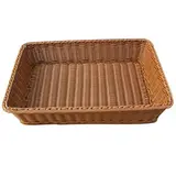 Corbeille manne rectangulaire plastique marron 60 x 40 x 12 cm