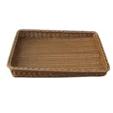 Corbeille manne rectangulaire plastique marron 40 x 30 x 3,5 cm