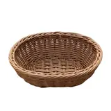 Corbeille ovale manne tressée marron 24 x 18 x 8 cm plastique