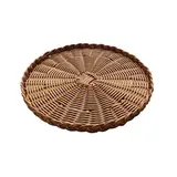 Plateau rond tressé plastique marron ø 30 x H 2 cm