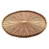 Plateau rond tressé plastique marron ø 38 x H 2 cm