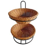 Présentoir corbeille à pain 2 niveaux Ø 28 x 42 cm