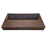 Corbeille manne rectangulaire plastique marron 98 x 49 x 11/20 cm