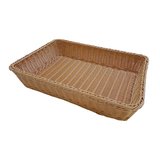 Corbeille manne rectangulaire plastique naturel 49 x 35 x 10 cm
