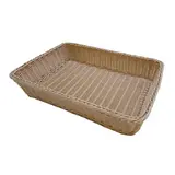 Corbeille manne rectangulaire plastique marron 49 x 35 x 10 cm