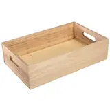 Caisse en bois avec poignées 33 x 21 x 8,5 cm