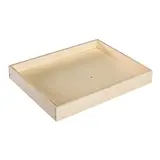 Plateau de service rectangulaire bois naturel 26,2x21x3,3 cm – Lot de 5