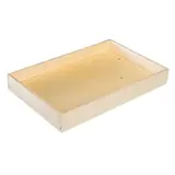 Plateau de service rectangulaire bois naturel 31,5x20,5x4 cm – Lot de 5