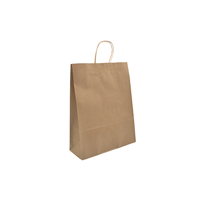 Sacs kraft brun poignées torsadées 24x10x31cm – Paquet de 200