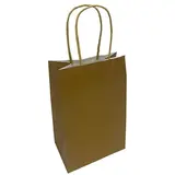 Sacs kraft or poignées torsadées 14+8,5x21,5cm 100g/m² (x50)