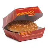 Boîte burger 14,5 x 14,5 x 8 cm carton - Boîte à hamburger - Rouge - Lot de 50