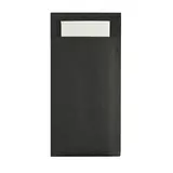 Pochette à couverts noire + serviette blanche 10 x 20 cm – Lot de 60