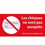 Adhésif Les chèques ne sont pas acceptés