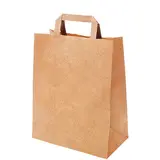 Sac kraft brun poignées plates 32 x 16 x 38 cm - Sac papier kraft - Paquet de 250