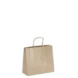 Sac kraft brun poignées torsadées 24 x 10 x 21 cm - Sac papier kraft - Paquet de 50