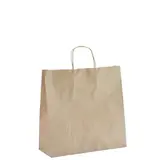 Sac kraft brun poignées torsadées 35 x 14 x 35 cm - Sac papier kraft - Paquet de 50