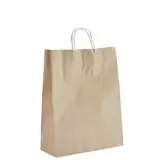 Sac kraft brun poignées torsadées 35 x 14 x 45 cm - Sac papier kraft - Paquet de 50