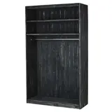 Armoire à vêtements bois noir charbonneux 120 x 45 x 200 cm