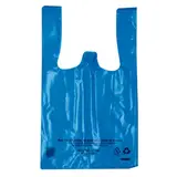 Sac bretelle plastique liassé réutilisable bleu Poissonnerie PEBD 9,39L 26 x 6 x 45 cm - Lot de 500