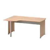 Bureau plan compact gauche pieds bois