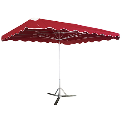 Parasol professionnel de marché - Parasol forain - Rouge bordeaux - 300 x 250 cm - armature alu, toile + housse