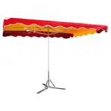 Parasol professionnel de marché - Parasol forain - Rouge / Jaune - 300 x 250 cm - armature alu, toile + housse