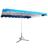 Parasol professionnel de marché - Parasol forain - Bleu clair / Blanc - 300 x 250 cm - armature alu, toile + housse