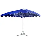 Parasol professionnel de marché télescopique - Parasol forain - Bleu foncé - 300 x 250 cm - armature alu, toile + housse