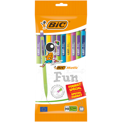 Porte-mines BIC Matic HB 0,7mm Fun - coloris assortis - Paquet de 10