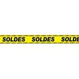 Banderole SOLDES 15 cm x 10 m jaune/noir - Affichage Soldes