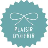 Étiquettes cadeaux adhésives Plaisir d'offrir bleu ø 35 m - Boîte de 500