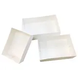 Caissette pâtissière carton blanc sans couvercle 16 x 11 x 5 cm - Lot de 100