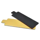 Rectangle carton avec languette double face Or / Noir 5,5 x 9,5 cm - Semelle rectangle - Support gâteau - Paquet de 250