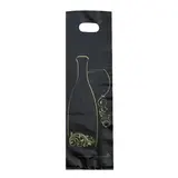 Sac plastique 1 bouteille noir / or Nomade Amazone - Lot de 50