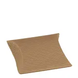 Boîte berlingot carton kraft ondulé 10 x 10 x 3,5 cm - Brun - Pochette cadeau carton - Lot de 10