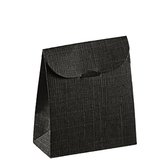Pochette cadeau noire carton finition luxe 11,5 x 5,5 x 18 cm - Paquet de 10