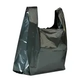 Sac bretelle plastique réutilisable noir PEBD 50L 50μ 40 x 20 x 70 cm - Lot de 250